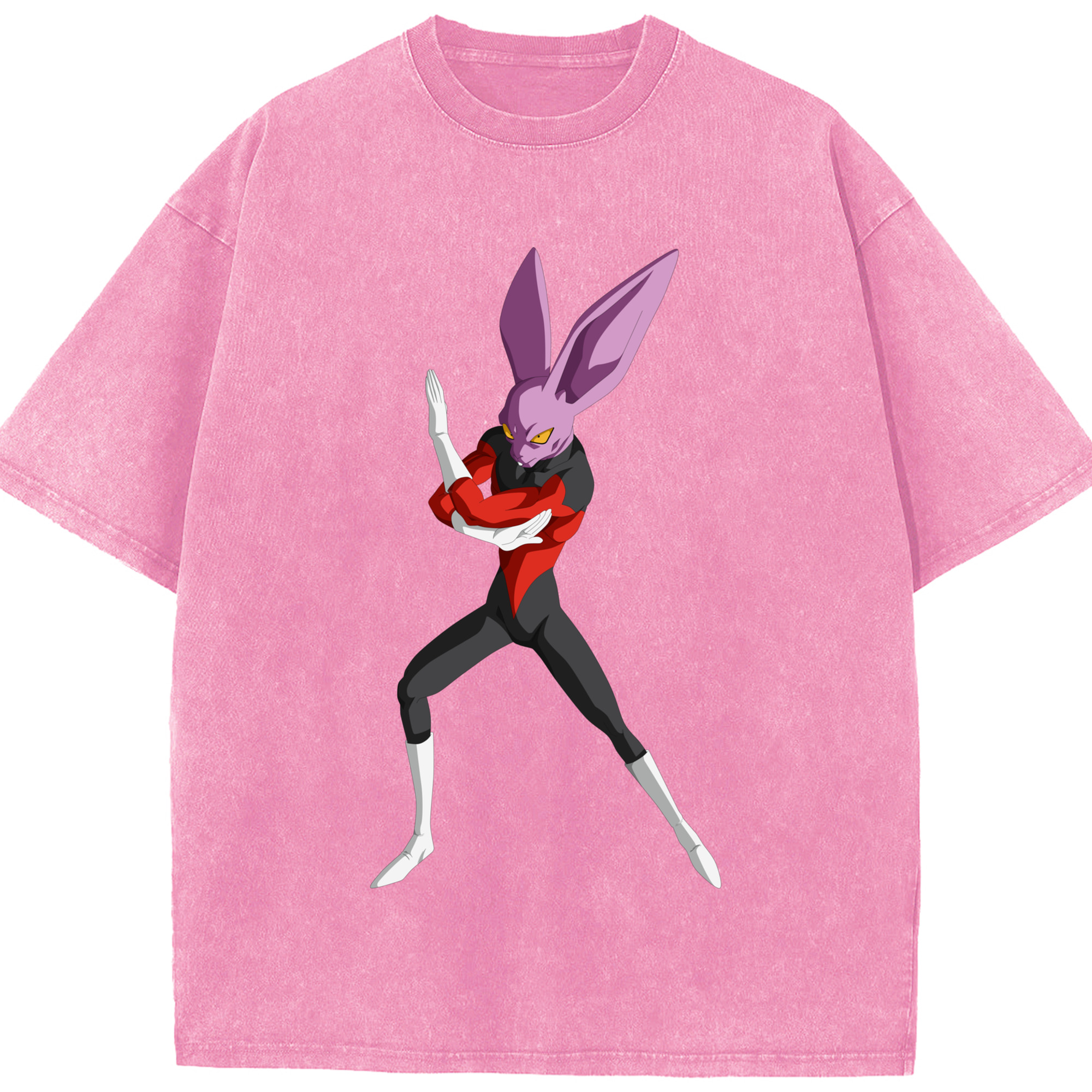 （画像用） ドラゴンボール ビルス 破壊神ビルス DRAGON BALL Beerus Birusu 綿100% ヴィンテージ風 半袖Tシャツ（フロントプリント）